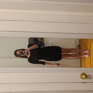 Lulu's Black Cocktail Mini Dress. 3/4 Dress